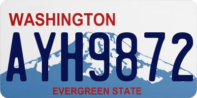 WA license plate AYH9872