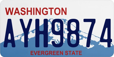 WA license plate AYH9874