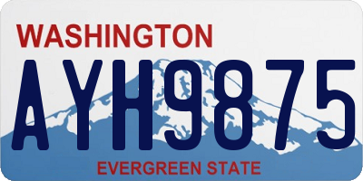 WA license plate AYH9875