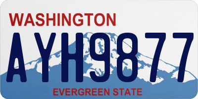 WA license plate AYH9877