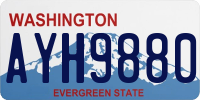 WA license plate AYH9880