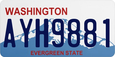 WA license plate AYH9881