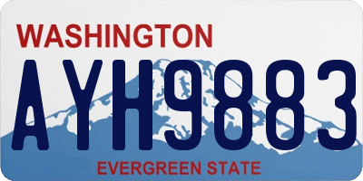 WA license plate AYH9883