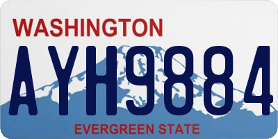 WA license plate AYH9884