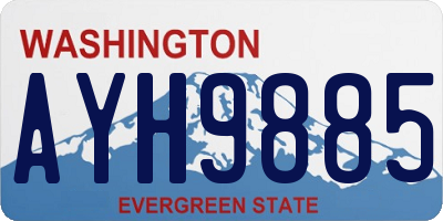WA license plate AYH9885