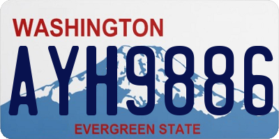 WA license plate AYH9886