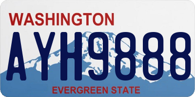 WA license plate AYH9888
