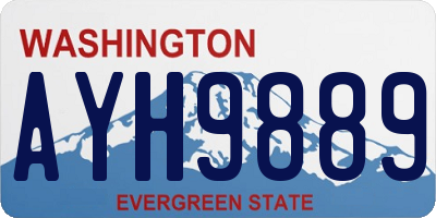 WA license plate AYH9889
