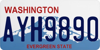 WA license plate AYH9890