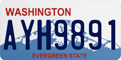 WA license plate AYH9891