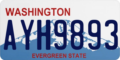 WA license plate AYH9893