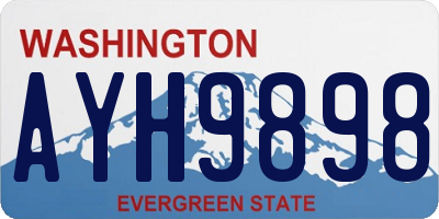 WA license plate AYH9898