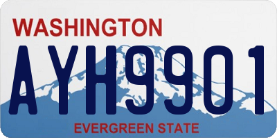 WA license plate AYH9901