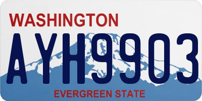 WA license plate AYH9903