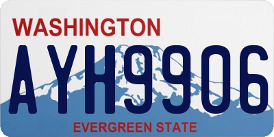 WA license plate AYH9906