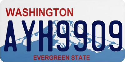 WA license plate AYH9909