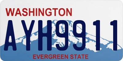 WA license plate AYH9911