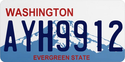 WA license plate AYH9912