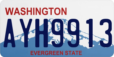 WA license plate AYH9913