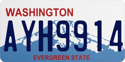 WA license plate AYH9914