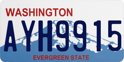 WA license plate AYH9915
