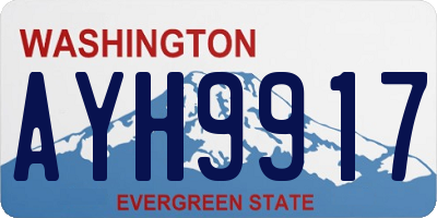 WA license plate AYH9917