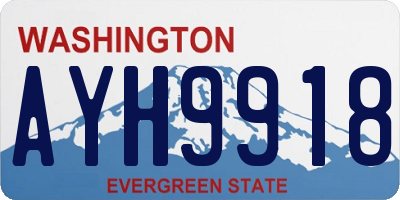 WA license plate AYH9918