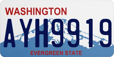 WA license plate AYH9919
