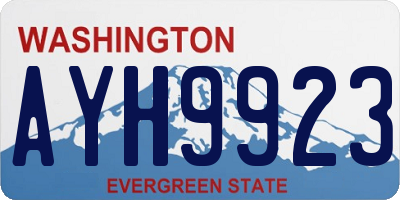 WA license plate AYH9923