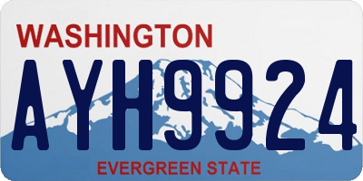 WA license plate AYH9924