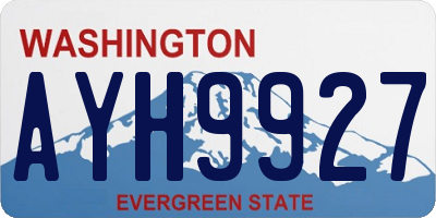 WA license plate AYH9927