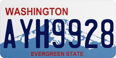 WA license plate AYH9928