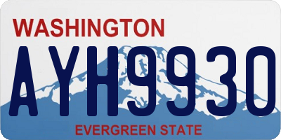 WA license plate AYH9930