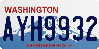 WA license plate AYH9932