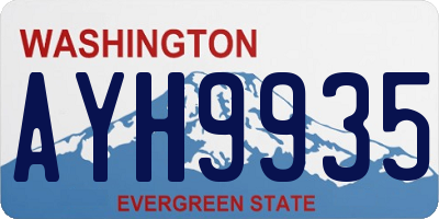 WA license plate AYH9935
