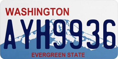 WA license plate AYH9936