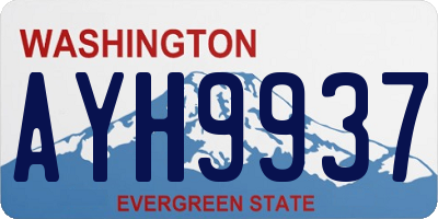 WA license plate AYH9937