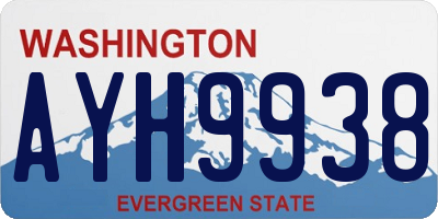 WA license plate AYH9938