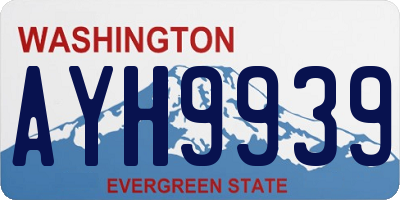 WA license plate AYH9939