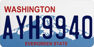 WA license plate AYH9940