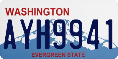 WA license plate AYH9941