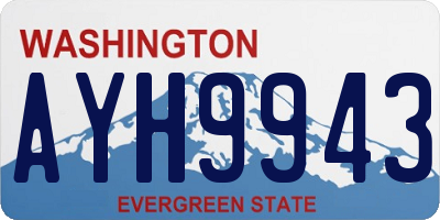 WA license plate AYH9943