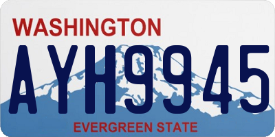 WA license plate AYH9945