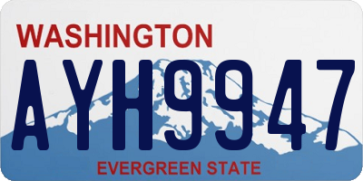 WA license plate AYH9947
