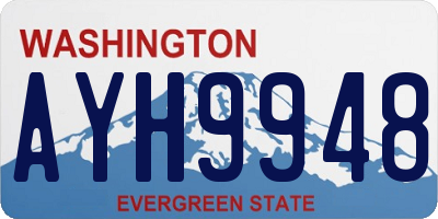 WA license plate AYH9948