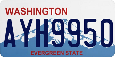 WA license plate AYH9950