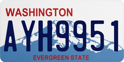 WA license plate AYH9951
