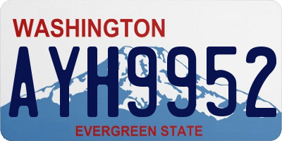 WA license plate AYH9952