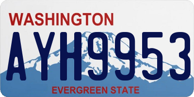 WA license plate AYH9953