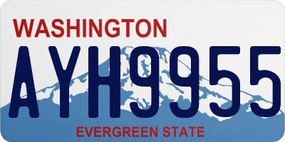 WA license plate AYH9955
